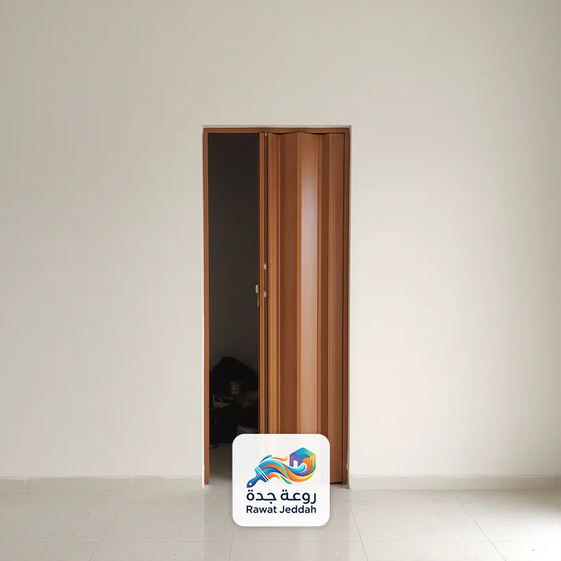 باب حمام اكورديون خشب