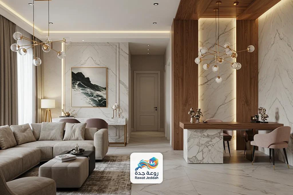 بديل الخشب والرخام مع اضاءة