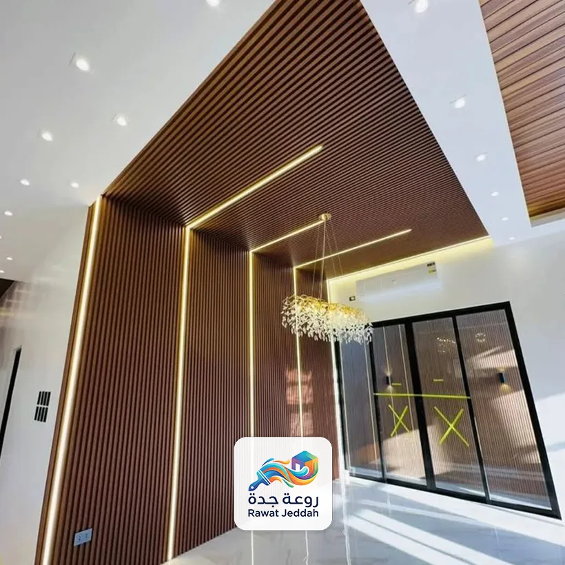 تركيب ديكور خشب للأسقف جده