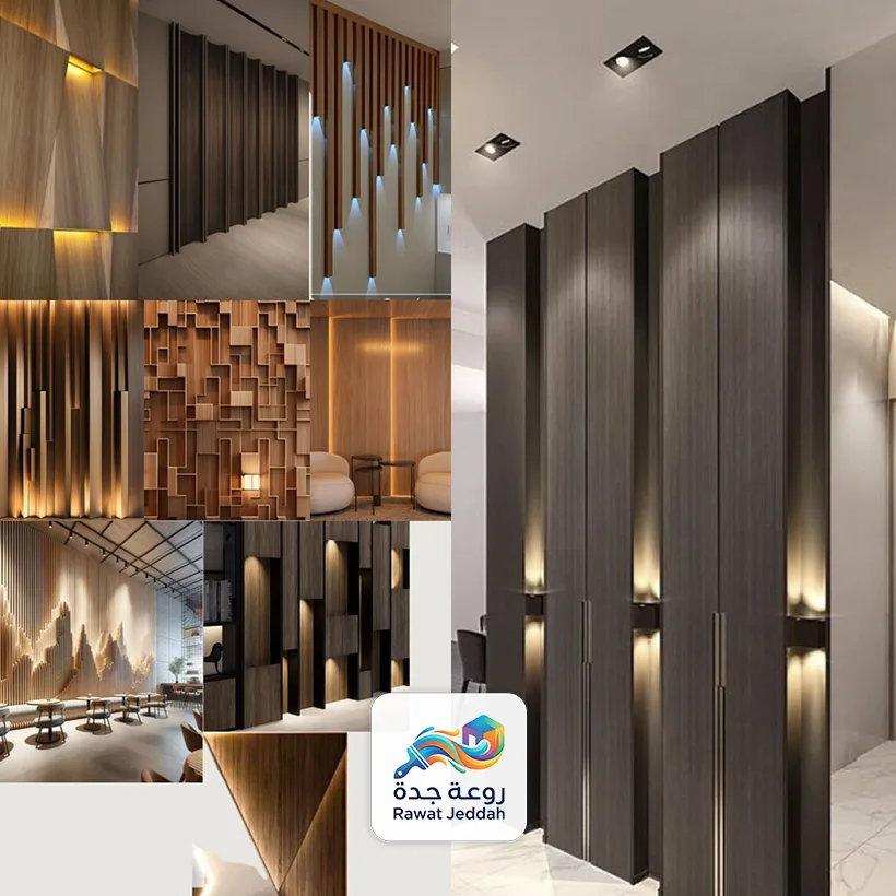 ديكور أعمدة وقواطع خشب جدة