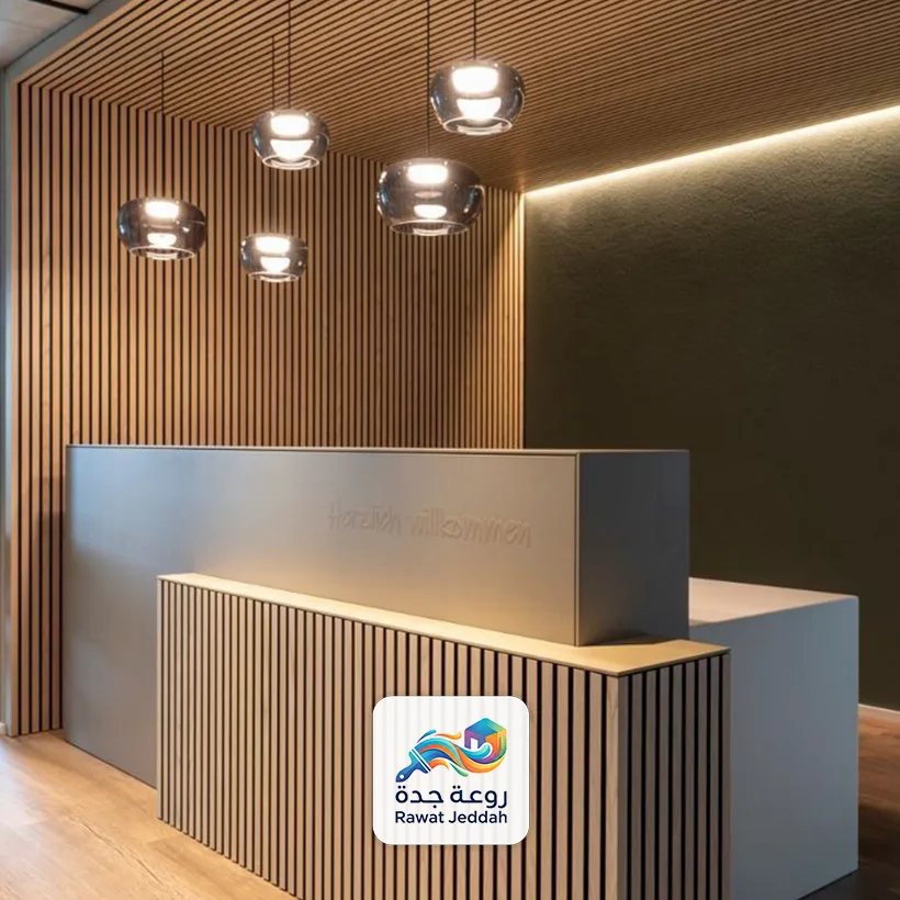 ديكور استقبال بديل خشب اعمدة