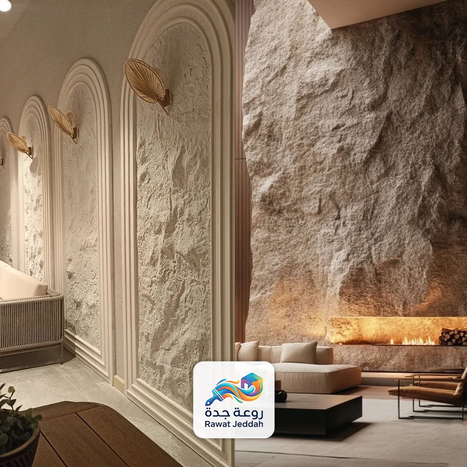 ديكور صفائح طينية بديل الحجر في جدة
